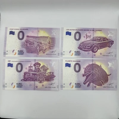 Lot 4 Billets  Zéro 0 € Euro Touristique / Souvenir 2018-1 - Photo 1/2