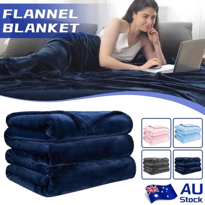Luxury Flannel Fleece Blanket Super Soft Warm Throw/Twin/Queen For Bed Sofa Gift - image 1 of 4