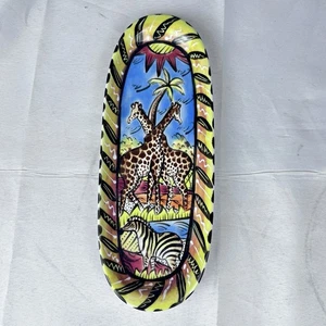 Penzo Keramik handbemalt Schale signiert Simbabwe afrikanische Tierwelt 8-5/8”x3-1/4” - Bild 1 von 12