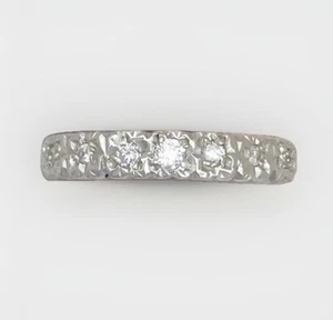Real Diamond Eternity Ring 9ct White Gold 1.9grams - Size J 3/4 - Picture 1 of 6