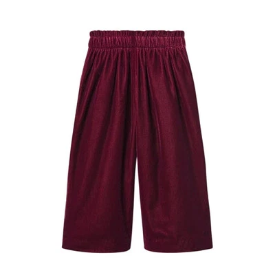 new Janie and Jack burgundy wide leg velvet girls pants size 4 - Image 1 of 4