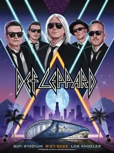 Poster concerto Def Leppard 2022 Los Angles 11 x 17 incorniciato - Foto 1 di 2