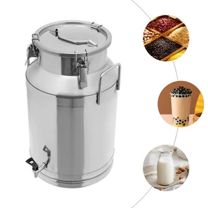 40L 201 Stainless Steel Milk Jug, Milk Can, Sealed Bucket Storage Container - Picture 1 of 22