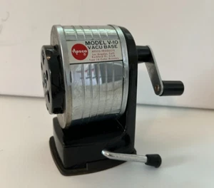 APSCO Vintage Desktop Pencil Sharpener Crank Model V-10 Vacu Base - Picture 1 of 10