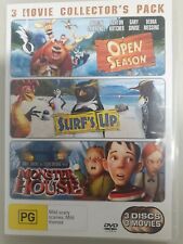 Open Season/Surf's Up/Monster House. Region 4 PAL DVD set. Free Post!