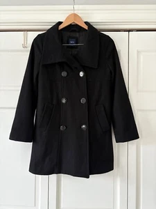 GAP Kids Girls XXL 14-16 Black Wool Dress Coat Jacket Party Winter Peacoat XMAS - Picture 1 of 2