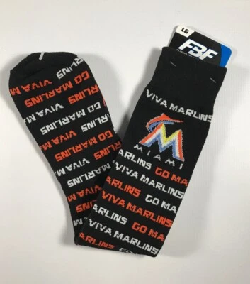FBF Originals Miami marlins Go Marlins Viva Marlins Socks Size Large NWT - Image 1 of 3
