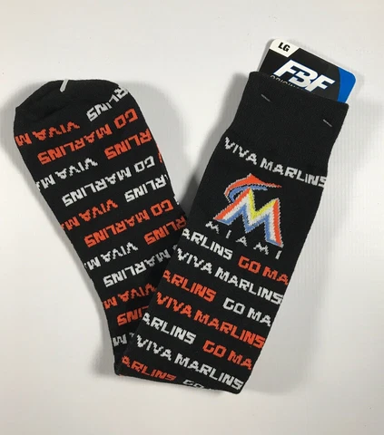 FBF Originals Miami marlins Go Marlins Viva Marlins Socks Size Large NWT Cover