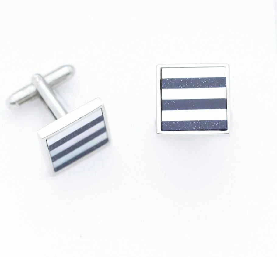 C0148 GEMELOS GEMELOS BRILLANTES MANCHADOS NEGRO DRUSO BLANCO NÁCAR BARRAS Foto 1 de 1