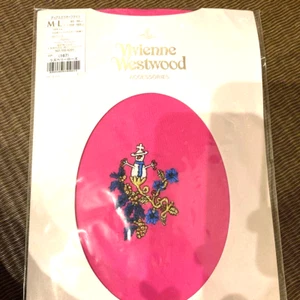 Vivienne Westwood Diaspora Orb Tights Raspberry Rose 50 denier Size M-L New - Picture 1 of 2