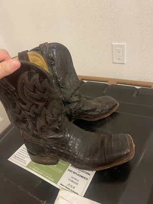 Мужские ковбойские сапоги в стиле вестерн цвет черный аллигатор размер 12 EE - Изображение 1 из 3