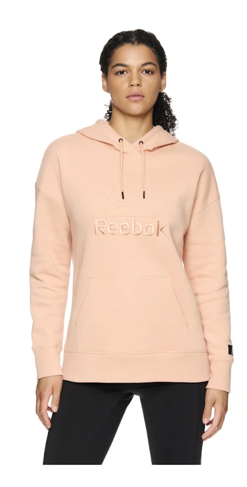 REEBOK Women's Logo Drawstring Hoody | Dusty Coral | SMALL