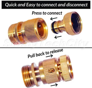 10 Sets 3/4" Garten Wasserhahn Schlauch Schnellverbinder Wasserschlauch Adapter Stecker Buchse - Bild 1 von 7