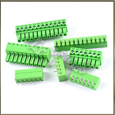 Connecteur de bloc terminal vert pour circuits imprimés 3,81 mm pas 2 3 4 5 6 8 10 broches vis enfichable