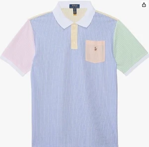 Polo Ralph Lauren ragazzo a righe cotone Oxford camicia divertente nuova con etichetta 65$ - Foto 1 di 2