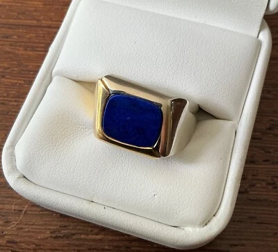 18k Gold Men's Lapis Ring - Image 1 of 4