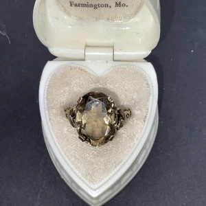 Vintage Ring 10 Karat Rauchtopas Gelbgold - Bild 1 von 5