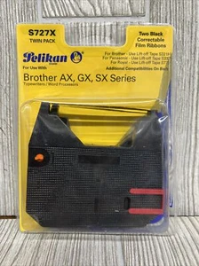 Dos cartuchos corregibles negros Pelikan S727X máquina de escribir BROTHER AX GX SX - Imagen 1 de 2