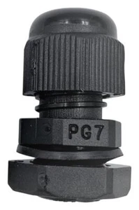Nylon Cable Gland, PG7, 3-6.5mm Cable Range, Black, IP68 - PELB0279 - Picture 1 of 1