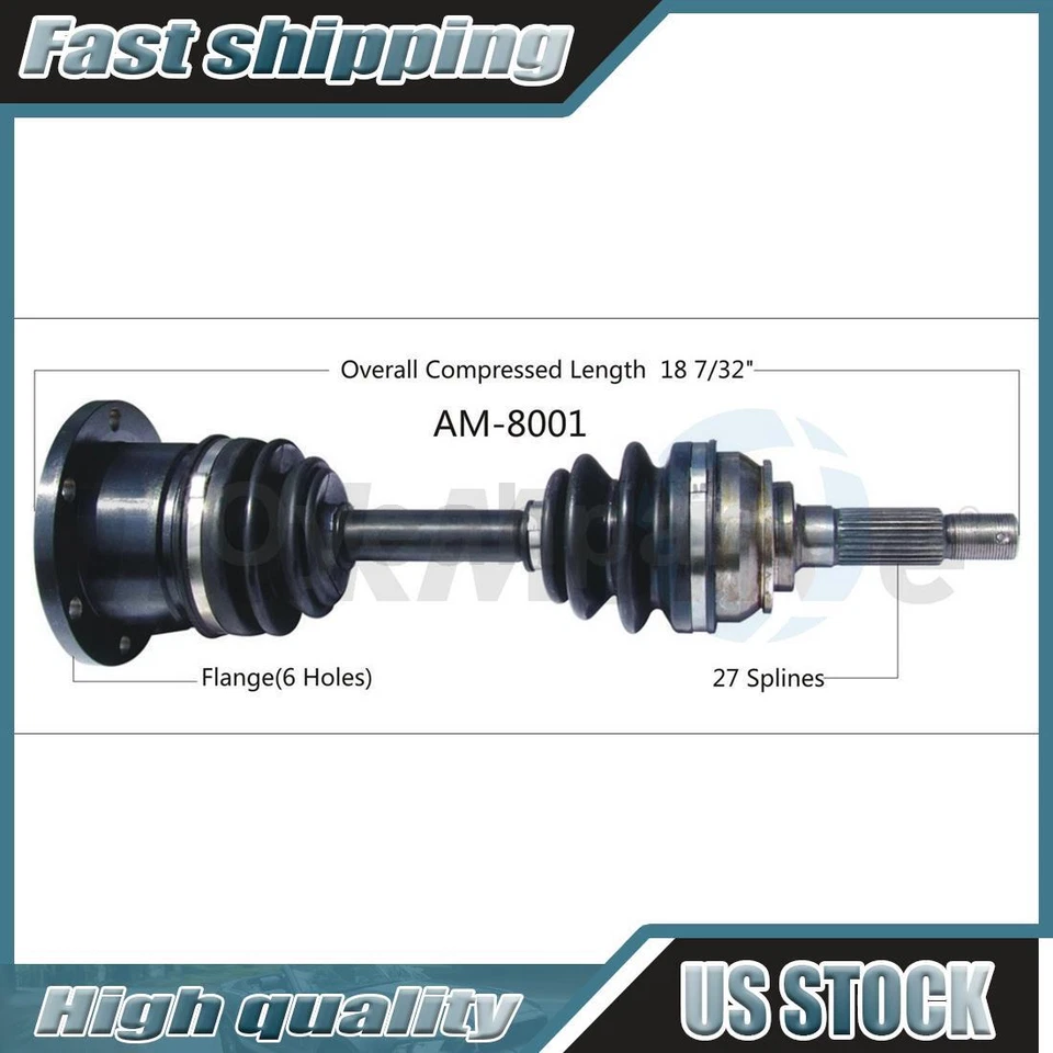 1 eje articulado CV pasajero delantero derecho medio eje compatible con 1981 1982 1983 AMC Eagle Foto 1 de 1