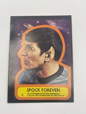 Vintage Topps 1976 Star Trek Trading Cards 21 Spock Forever Sticker Card - Image 1 of 2