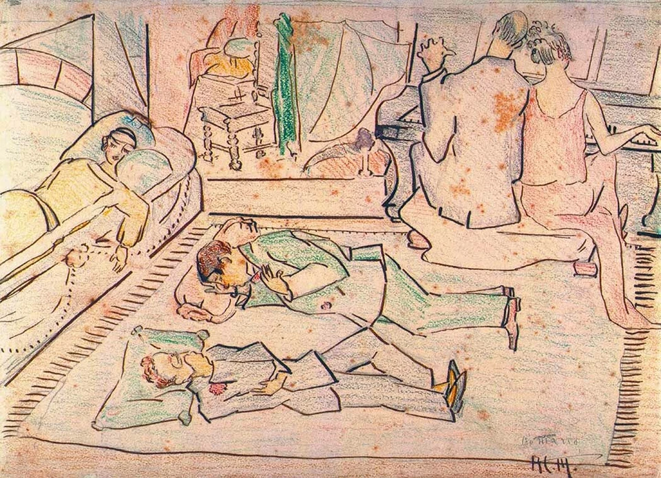 Group of Five : Anita Malfatti : 1922 : Archival Canvas Art Print - Image 1 of 1