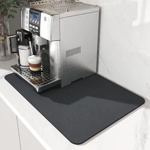 Coffee Mat Hide Stain Rubber Backed Absorbent Dish Drying Mat for Coffee Machine - Picture 1 of 6