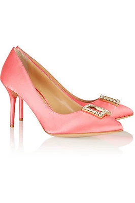 $1060 Zapatos de salón Charlotte Olympia Eleanor rosa cristal adornado satinado (40)  Foto 1 de 4