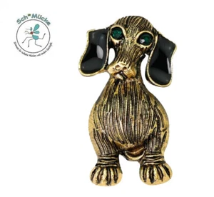 Brosche Dackel 1,9 x 3,5cm Hund Retro Amulett Glücksbringer Geschenkidee Rarität - Bild 1 von 1
