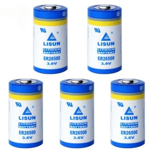5x 3.6V/9000mAh LISUN ER26500 Non-rechargeable Cell C Type Li-Battery 26.2*50mm - Picture 1 of 5