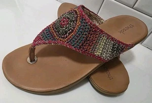 The Sak Damen-Sandalen Boho gehäkeltes Obermaterial flach Riemen Flip-Flop Größe 10 Hippie  - Bild 1 von 10
