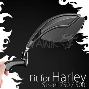 Espejos retrovisores VAWiK negros ORCA convexos compatibles con Harley XG Street 500 750 ε - Imagen 1 de 9