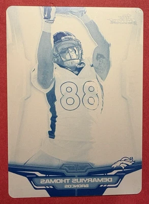 Demaryius Thomas 1/1 Cyan Printing Plate 2014 Topps Finest 2 Broncos Ring Fame - Image 1 of 4