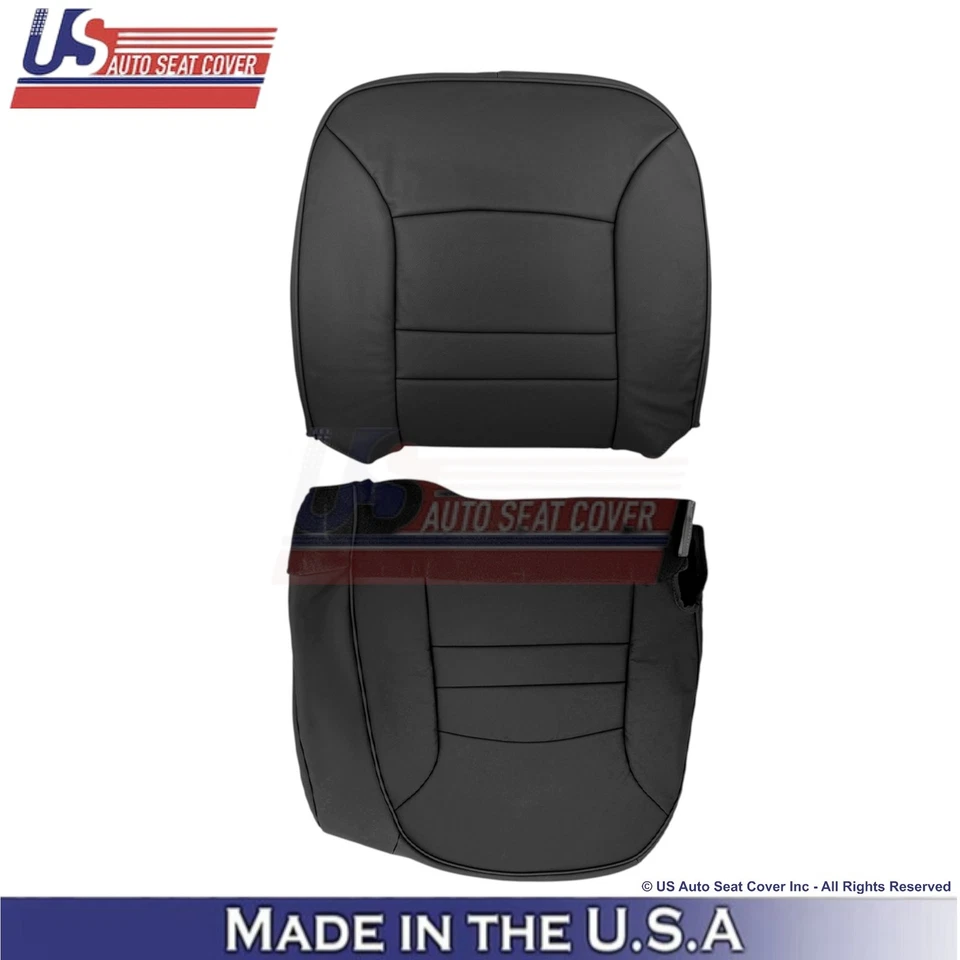 Fundas de asiento del lado del conductor negras para Ford Crown Victoria 2000-2002 de cuero sintético Foto 1 de 4
