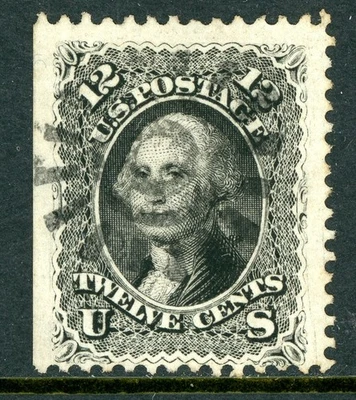 USA 1861 Washington 12¢ Black Left Marginal Stamp Scott #69 Used N923 - Image 1 of 4
