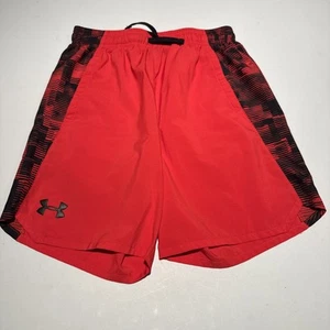 Under Armour YL Youth Large Red Black Shorts, Heatgear - Picture 1 of 5