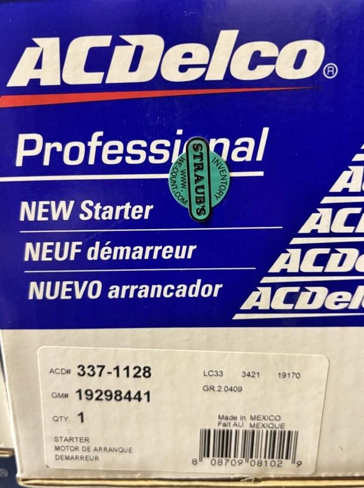 Motor De Arranque ACDelco 337-1128 GM 19298441 Foto 1 de 3