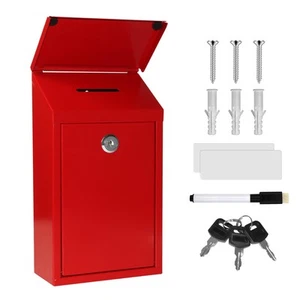Metal Suggestion Box Donation Box with Slot Drop Box with Lock and Key Collec... - Picture 1 of 7