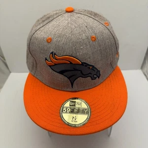 New Era 59Fifty DENVER BRONCOS 2 Tone Gray / Orange Size 7 1/4 Fitted Hat NFL - Picture 1 of 12