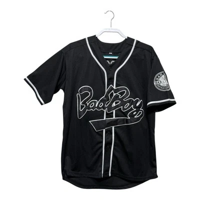 BAD BOY BIGGIE JERSEY BLACK WHITE EMBROIDERED MENS BASEBALL SIZE M - Image 1 of 4