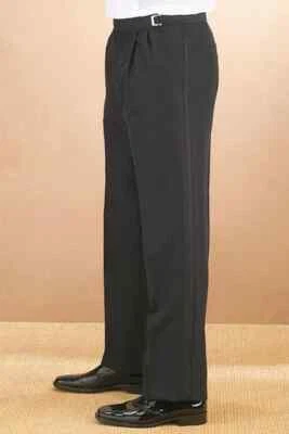 Size 24"- 25" waist boys Boot Cut tuxedo stripe 100% wool pleated Band pants. - Image 1 of 2