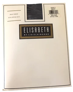 Vintage Elisabeth Strumpfhose LIZ CLAIBORNE seidig transparent Control Top Gr. 3 navy - Bild 1 von 3