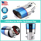 Blue Car Rear Bend Exhaust Pipes Tail Muffler Tip Ovel Car Part Stainless Steel