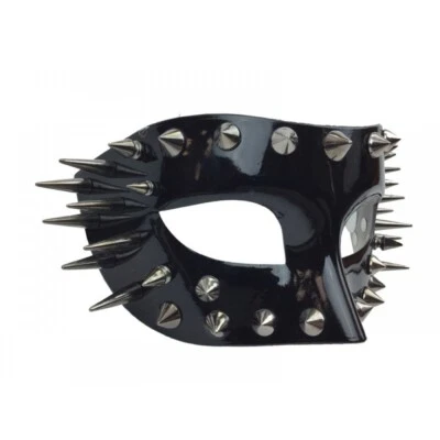 Men's Punk Aesthetic Spiked Halloween Costume Masquerade Eye Mask [Black] - Image 1 of 3