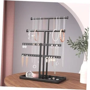 Jewelry Holder Organizer Necklace Display: Metal Aesthetic Room Decor Black - Picture 1 of 8