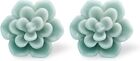 Stylish Succulent Earrings | Hypoallergenic 925 Sterling Silver Studs | Soft Cer