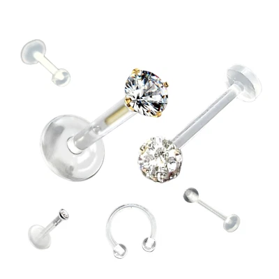 Piercing Bioflex Labret Piercing Lippenpiercing Monroe Madonna Tragus Kristall - Bild 1 von 4