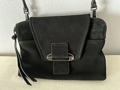 Bolso bandolera de cuero gamuza negro Kooba Foto 1 de 4