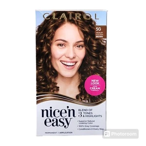 Clairol Nice'N Easy Natural Looking Permanent Hair Color 5G Medium Golden Brown - Picture 1 of 9