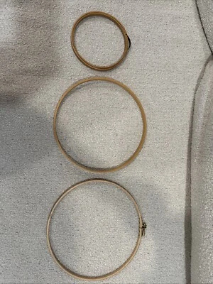 Vintage 6" PRINCESS 10” Western Germany Wood Round Embroidery Hoop Lot EXCELLENT - Image 1 of 4